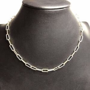 1904 stylish Textured Paperclip 14/20 GF Gold filled 2-tone necklace 16" 7.9gram